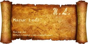 Mazur Leó névjegykártya